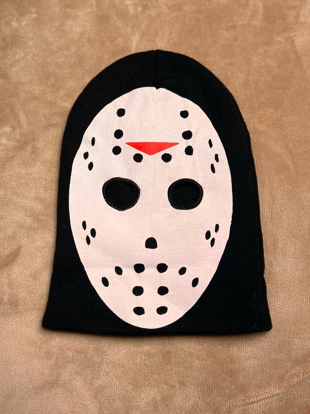 FRIDAY THE 13TH 'Jason Voorhees' Black and White Hocky Mask Knit Hat